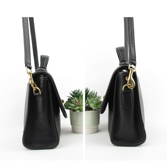 Vintage Coach Black Glove-Tanned Leather Court Bag – Style 9870 - Picture 4 of 9